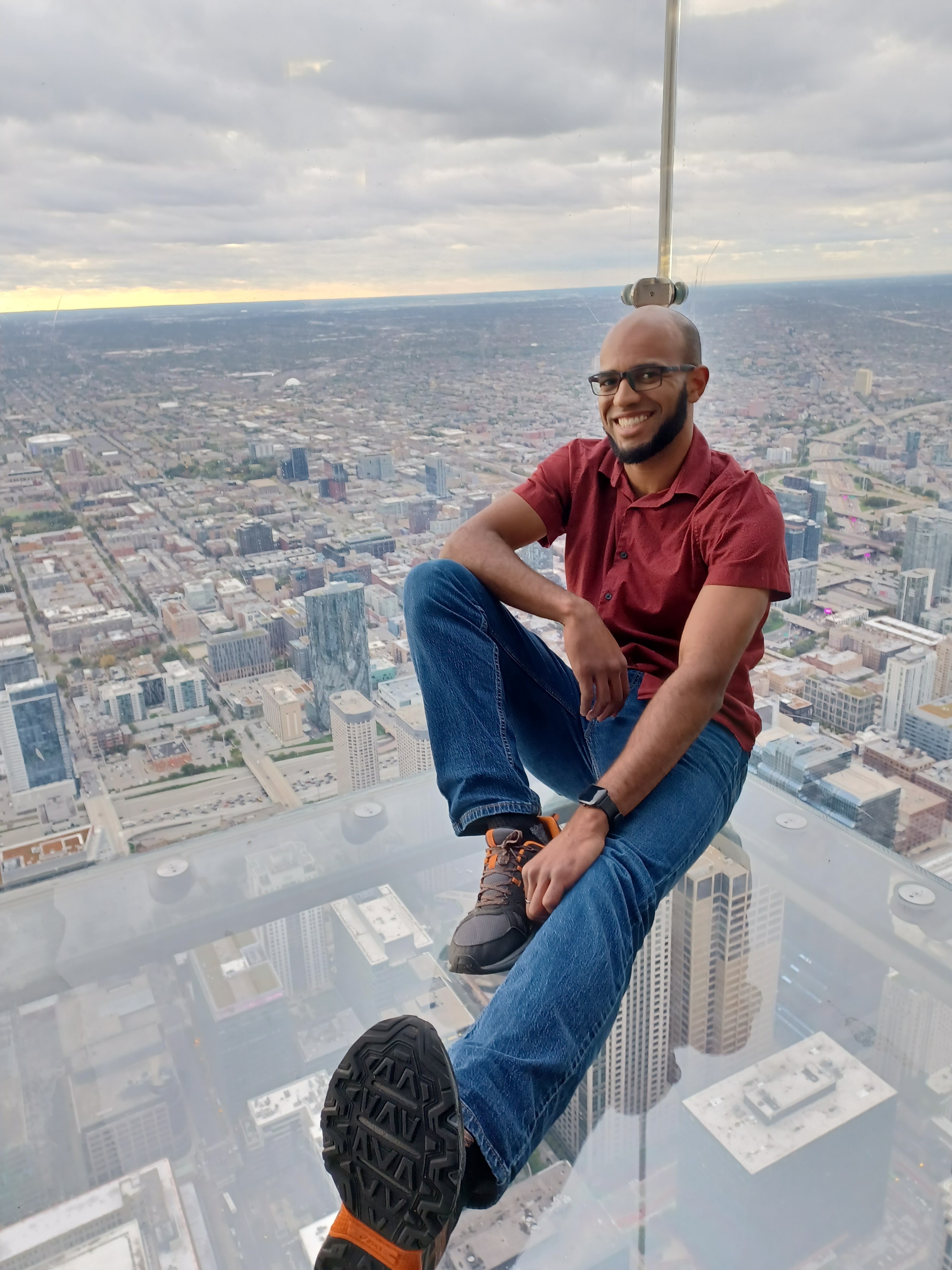 Photo of Young Guy with Skyline Background